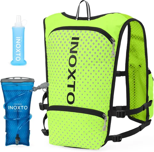 Vista 14 de INOXTO Running Hydration Vest Backpack,Lightweight Insulated Pack with 1.5L Water Bladder Bag Daypack for Trail Hiking Running Cycling Race Marathon
