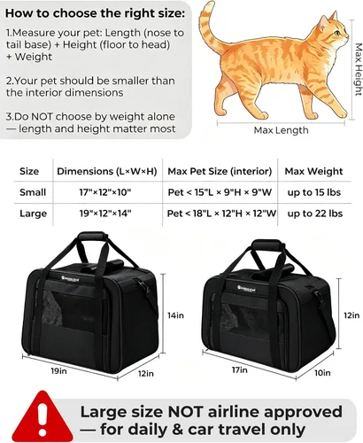 Vista 2 de Transportador suave para mascotas para gatos, perros, viajes en coche