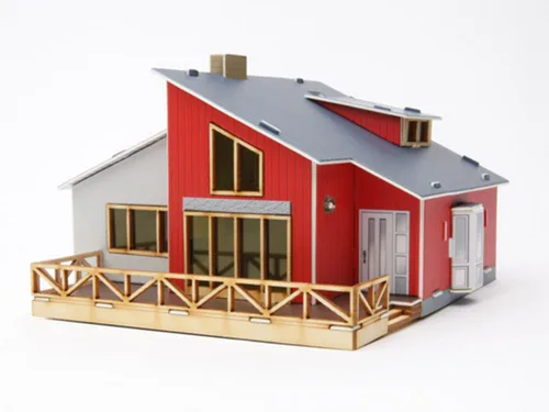 Vista 4 de Kit de modelo de madera de escritorio Casas en el ático / YGPM250 por Young Modeler