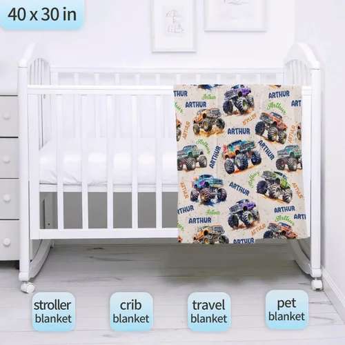 Vista 151 de Manta de bebé con texto en inglés «Just A Boy Who Loves Trucks» para niños y niñas, manta súper suave para envolver al recién nacido, acogedora