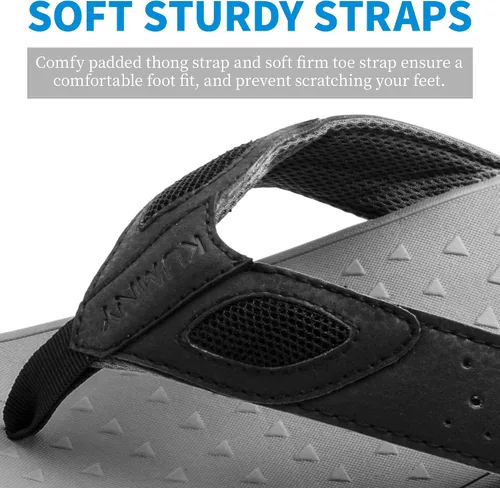 Vista 3 de Sandalias ortopédicas para hombre con soporte de arco para fascitis plantar, pies planos, para interiores y exteriores, sandalias de playa