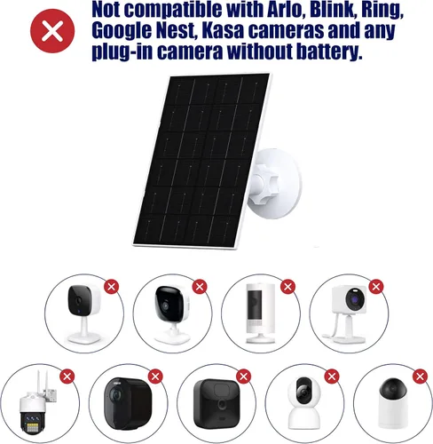 Vista 4 de Zivif Panel solar de 7 W compatible con Eufycam 2C/2C Pro/2/2 Pro/E20/E40/E, cargador solar USB con puerto USB-C, con conector micro USB y enchufe