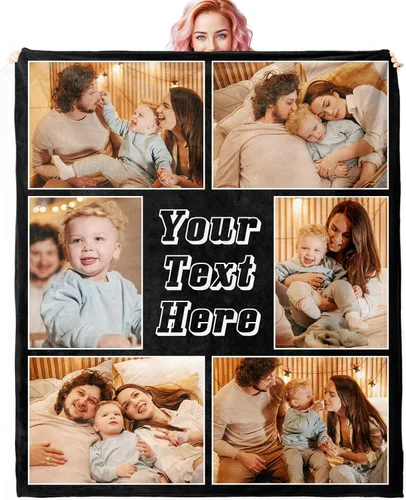 Vista 87 de Manta personalizada con imagen, manta personalizada con texto de fotos, manta de fotos personalizada para amiga, mamá y papá, regalos personalizados