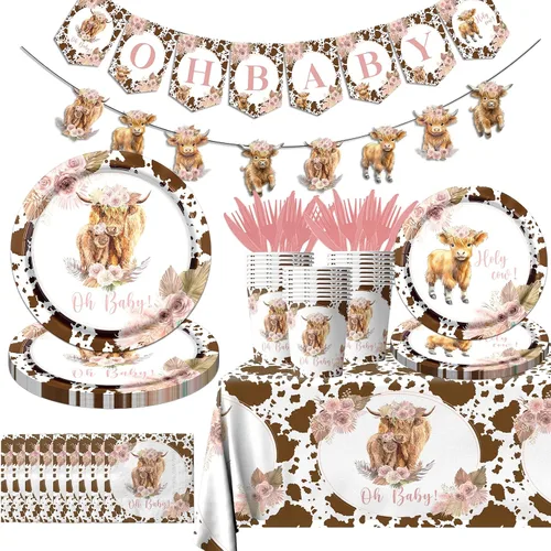 Vista 10 de Suministros para Fiestas de Neón, 142 Piezas Let Glow Decoraciones de Fiesta Incluyendo Platos de Papel Desechables, Tazas, Manteles, Decoración