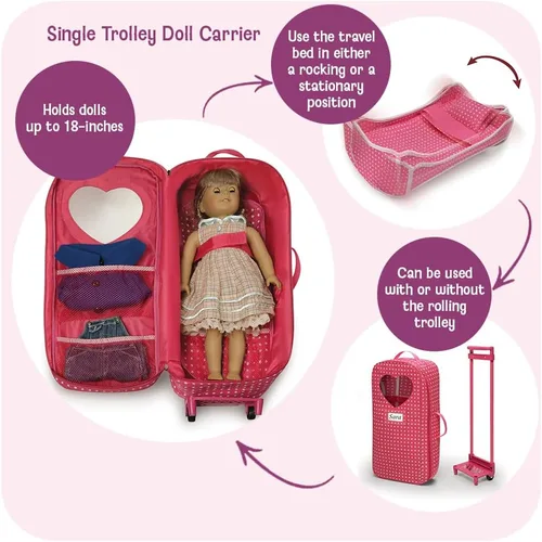 Vista 2 de Caja de transporte de muñecas con cama mecedora y ropa de cama, de Badger Basket, Star