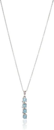 Vista 2 de Tienda Collection Womens Sterling Silver Created Gemstones Four Stone Pendant Necklace