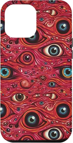 Vista 25 de iPhone 13 Weirdcore Dreamcore Horror Trippy psicodélico Estuche de globos oculares