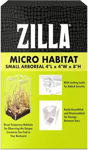 Vista 11 de Zilla Micro Hábitat Terrario, Arrbóreo, con Pestillo de Bloqueo, para Isópodos, Arañas, Insectos, Pequeño