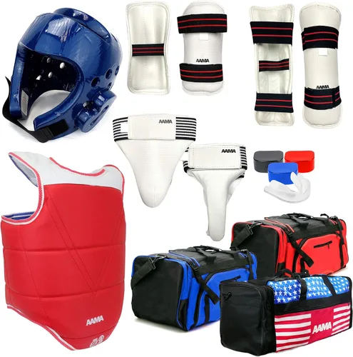Vista 6 de AAMA Juego completo de equipos de protección de combate de Taekwondo - Personalizable