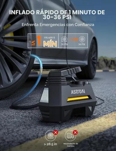 Vista 5 de AstroAI Compresor de aire portátil de arranque de aire S8