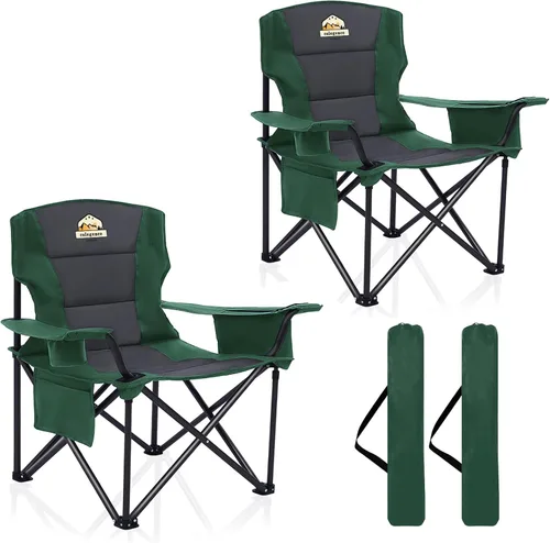 Vista 20 de Colegence Sillas de Camping Plegables de Tamaño Grande - Soporte de 450 LBS Silla de Campamento de Servicio Pesado con Cojín Acolchado, Sillas