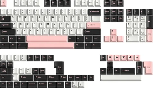Vista 39 de Owpkeenthy Teclas de carbono retro perfil SA de 150 teclas personalizadas de ABS Doubleshot Juego de teclas con barra espaciadora dividida