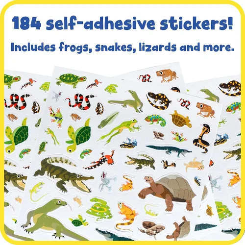 Vista 2 de Ready 2 Learn Calcomanías de espuma – Reptiles y anfibios – Paquete de 184 – Calcomanías autoadhesivas para niños – Calcomanías 3D de serpiente