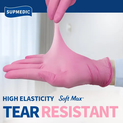 Vista 2 de Supmedic Nitrile Exam Gloves, Powder-Free Latex-Free Disposable Glove for Medical Cooking Esthetician Cleaning, 1000 Pcs