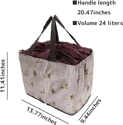 Vista 6 de Bolso de compras reutilizable medio ligero de nylon compacto de los bolsos de compras del ultramarinos