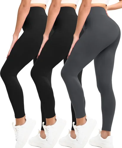 Vista 13 de Natural Feelings Buttercloud - Paquete de 3 leggings para mujer, cintura alta, pantalones de yoga suaves como la mantequilla, para uso diario