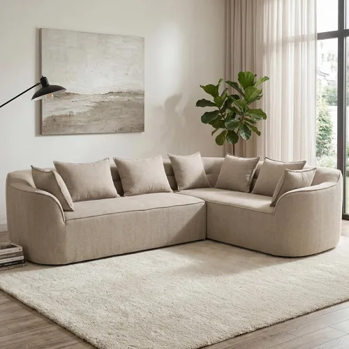 Vista 10 de OUYESSIR Sofá modular de gran tamaño de 111 pulgadas para sala de estar, sofá moderno de felpilla de lujo de 4 plazas, asiento extra profundo, sofá