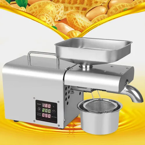Vista 4 de Máquina de prensa de aceite de 110 V, máquina de aceite comercial resistente, extractor de aceite automático, extractor de aceite de acero