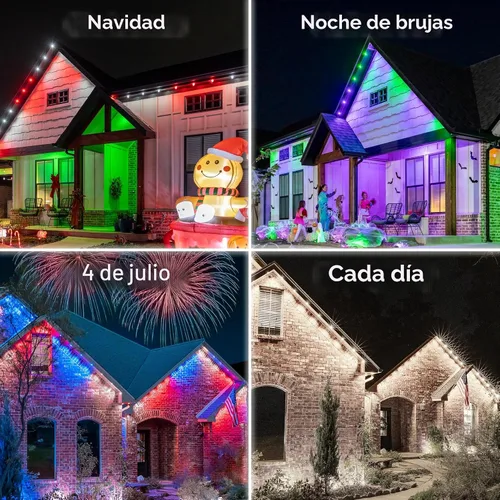 Vista 2 de Enshine Eternity - Luces permanentes para exteriores, 50 pies, 36 luces
