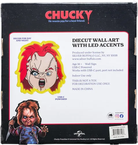 Vista 2 de Silver Buffalo Cara enojada de Chucky, arte mural