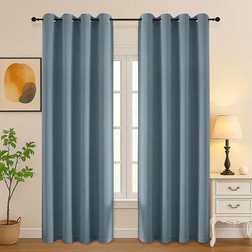 Vista 175 de Simplebrand Juego de 2 paneles de cenefa aguamarina para ventana de cocina de 14 pulgadas de largo, cortinas de oscurecimiento de habitación