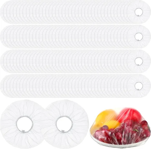 Vista 8 de Crtiin 1000 fundas desechables para tazones, cubiertas de plástico para platos de alimentos con envoltura elástica de plástico para alimentos