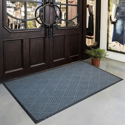 Vista 18 de DM25 - Alfombrillas de goma antideslizantes para puerta delantera, alfombrillas de entrada, rascador de zapatos, tapete de bienvenida