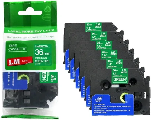 Vista 24 de 2/Pack LMe561 Premium 1.5" Black Print on Blue Label Tape, Compatible with Brother TZe-561 P-Touch Tape 36mm Laminated Replacement Label Tape.