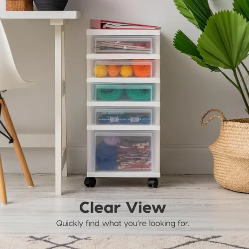 Vista 7 de IRIS USA Organizadores y almacenamiento de plástico para manualidades, carrito de almacenamiento con ruedas para suministros de aula, organizador