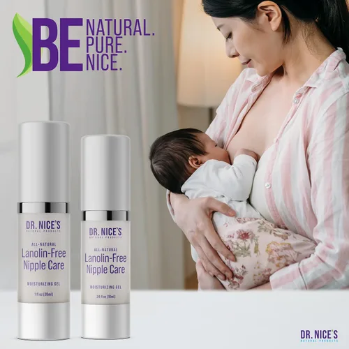 Vista 3 de DR NICE'S - Gel calmante para pezones para lactancia materna, gel refrescante para pezones adoloridos y agrietados, cuidado de pezones sin lanolina