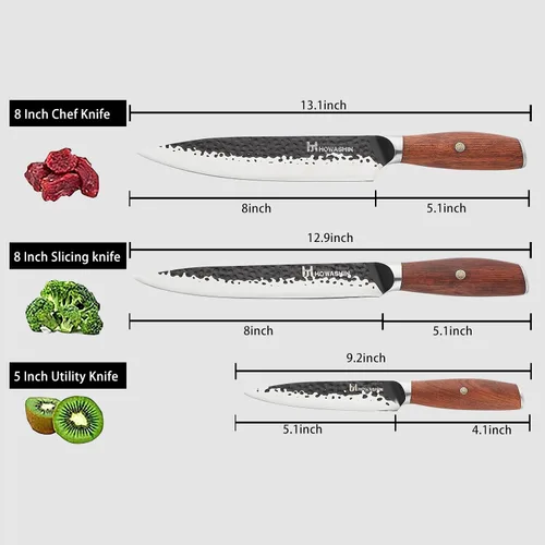 Vista 36 de Cuchillo de chef de 6 pulgadas, cuchillos de cocina, deshuesado de acero inoxidable alemán de alto carbono, cuchillo profesional para carne, aves