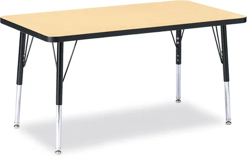 Vista 24 de Berries Mesa rectangular para actividades, altura E, Gris/Negro/Negro, 1
