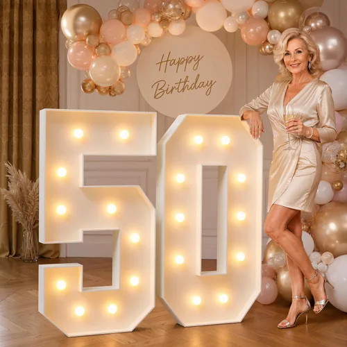 Vista 10 de imprsv Letras iluminadas grandes de 3 pies, letras iluminadas de marquesina para fiesta de cumpleaños (3 pies, letra y )