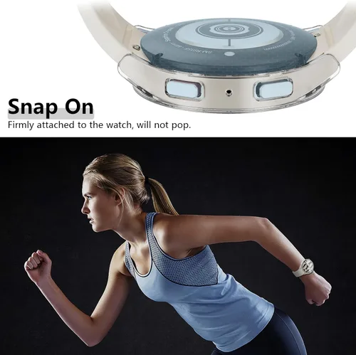 Vista 4 de Protector de pantalla clásico para Samsung Galaxy Watch 6 de 1.732 in, [5+5 unidades] Parachoques de policarbonato duro y película protectora