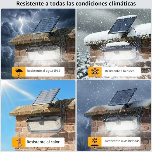 Vista 6 de SyouHome - Luces solares de movimiento para exteriores, 388 LED 4000 LM luces de inundación solares