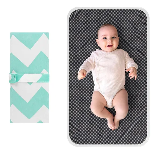 Vista 10 de Accmor Cambiador de pañales portátil, impermeable, plegable, cambiador de bebé para viajes, regalos de registro de baby shower
