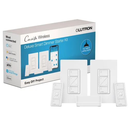 Vista 19 de Lutron Caseta - Interruptor de atenuación inteligente original (requiere Lutron Smart Hub), para luces LED, 150 vatios, un solo polo/3 vías, no Negro