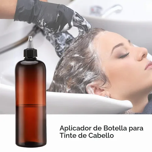 Vista 7 de Segbeauty Botellas para apretar ámbar de 16.9 onzas, 2 botellas aplicadoras de color de tinte para el cabello recargables de 16.9 fl oz con punta