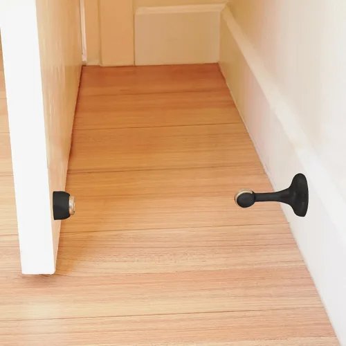 Vista 9 de Design House 189316-MB - Protector de pared magnético para puerta con punta magnética, topes de puerta de acero negro mate, paquete de 2