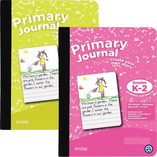Vista 8 de Enday Diario primario para grados K-2, diario de escritura primaria, cuaderno de composición primaria a rayas de media página para niños, cuaderno