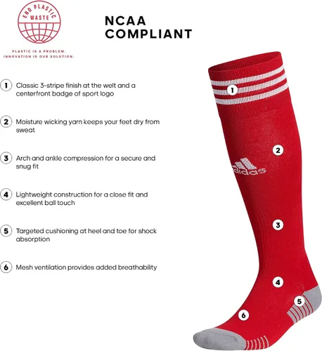 Vista 2 de adidas Copa Zone Cushion 4 - Calcetines de fútbol (1 par) para hombres, mujeres, niños y niñas, team power rojoblanco