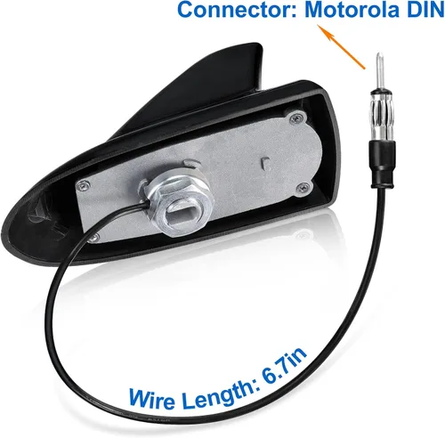 Vista 2 de Eightwood Shark Fin - Antena de radio FM para automóvil, reemplazo universal de antena de montaje en techo para vehículo, automóvil, camión
