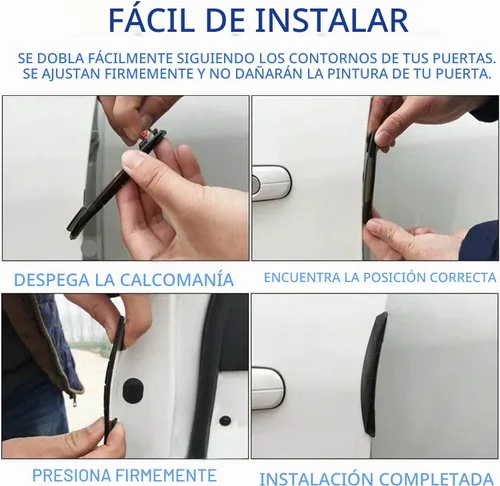 Vista 5 de Protector de borde de puerta de automóvil, 4 unidades, anticolisión, anticolisión, antiarañazos, protector de entrada de puerta lateral, accesorios