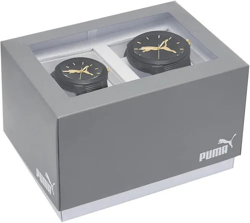 Vista 6 de PUMA His & Hers Reset V2 - Juego de relojes de tres manecillas (modelo P5111SET), Negro