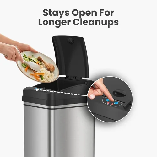 Vista 8 de iTouchless - Cubo de basura para cocina de 13 galones, con sensor, con ruedas