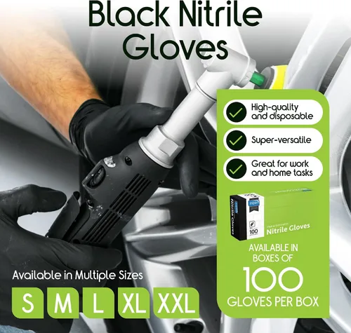 Vista 7 de Inspire Guantes desechables de nitrilo negro 4.5 guantes de limpieza de cocina médica desechables de nitrilo