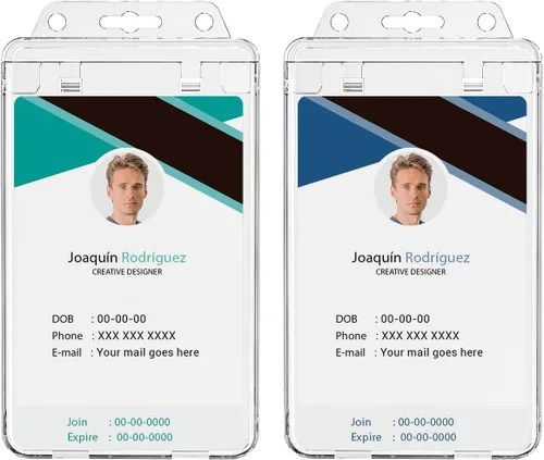 Vista 9 de Pawfly Paquete de 2 portatarjetas de identificación con bloqueo permanente para tarjetas de uso menos frecuente, estuche vertical de plástico duro