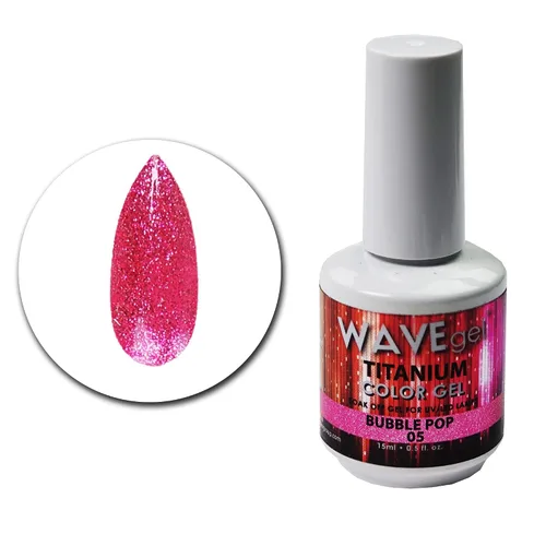 Vista 9 de WAVEGEL - Esmalte de uñas en gel con purpurina, colección Titanio, #28 Twinkle Pink I 0.5 onzas