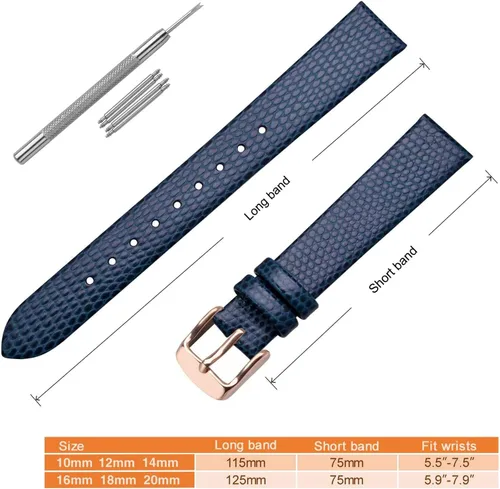 Vista 5 de ANNEFIT Correa de reloj de cuero para mujer, 0.394 in, 0.472 in, 0.512 in, 0.551 in, 0.591 in, 0.630 in, 0.709 in, 0.787 in, correa de repuesto