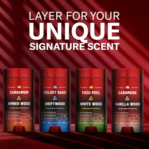 Vista 9 de Old Spice - Desodorante sin aluminio para hombres, cardamomo y madera